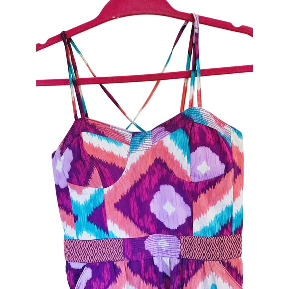 American Eagle Vintage Aztec Mini Dress 00 Boho Y2K Western Retro Dopamine Funky - Picture 4 of 8